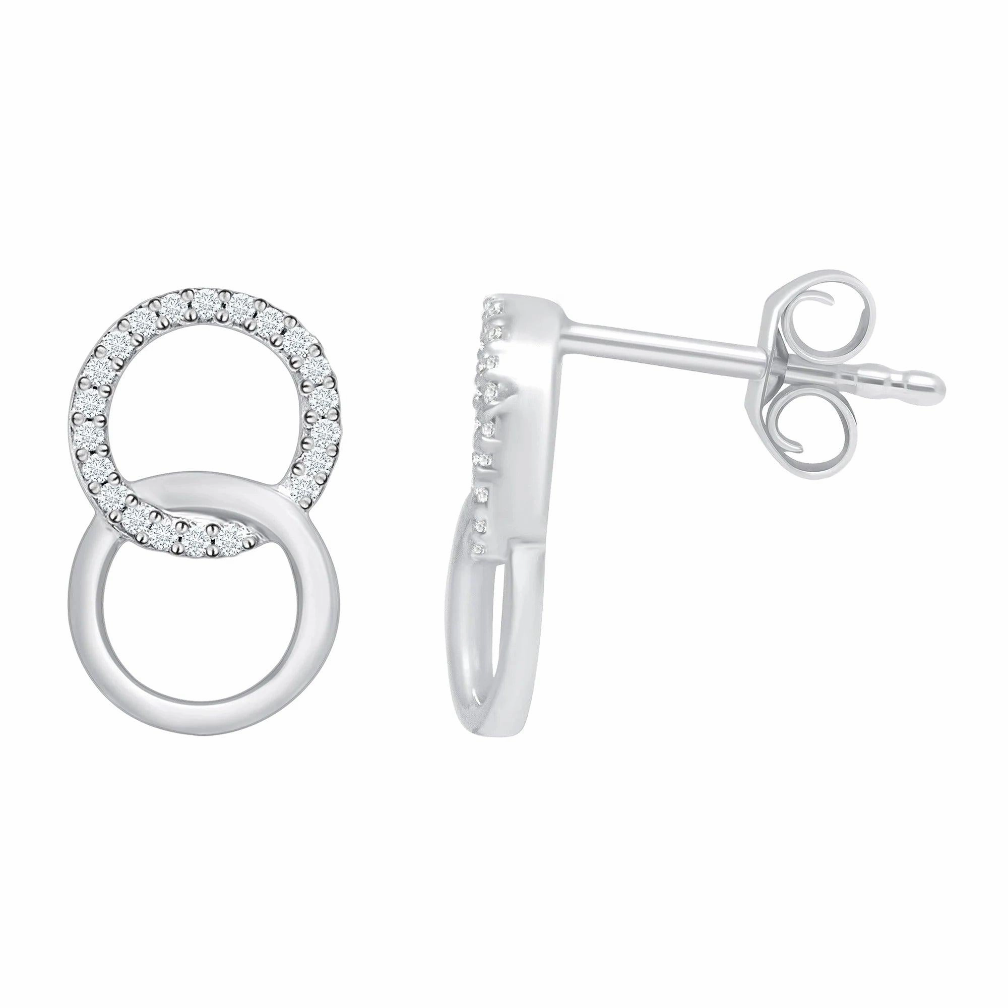 18ct white gold Diamond interlocking earrings