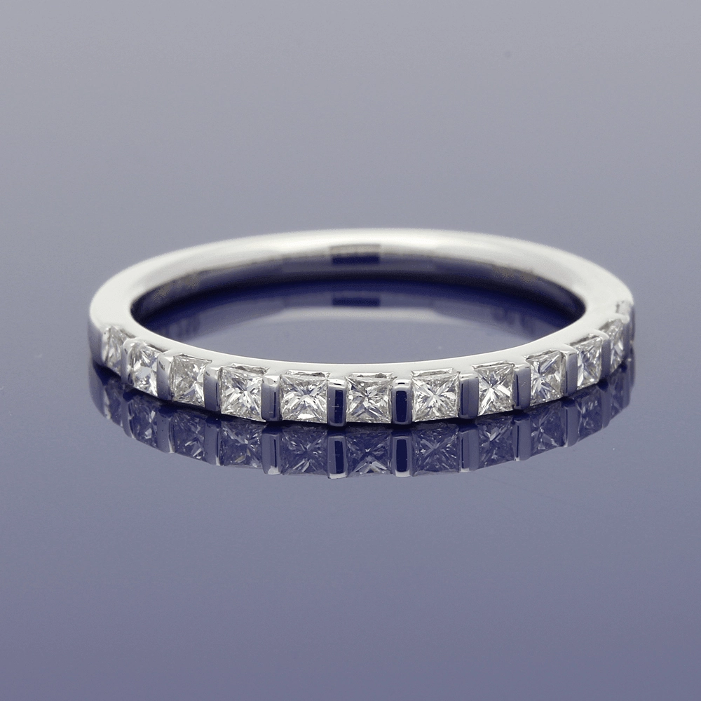 18ct White Gold Princess Cut Diamond Slim Eternity Ring