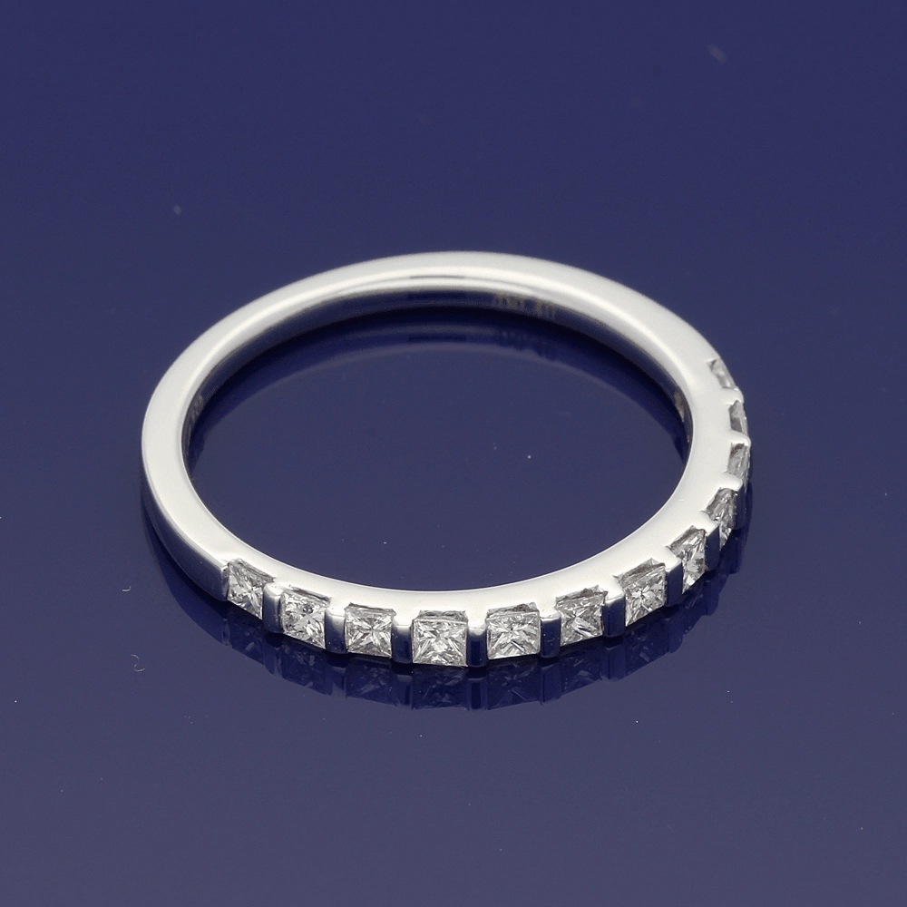 18ct White Gold Princess Cut Diamond Slim Eternity Ring