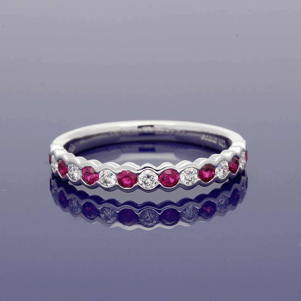 18ct White Gold Ruby & Diamond Eternity Ring