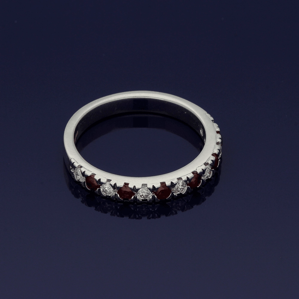 18ct White Gold Ruby & Diamond Eternity Ring