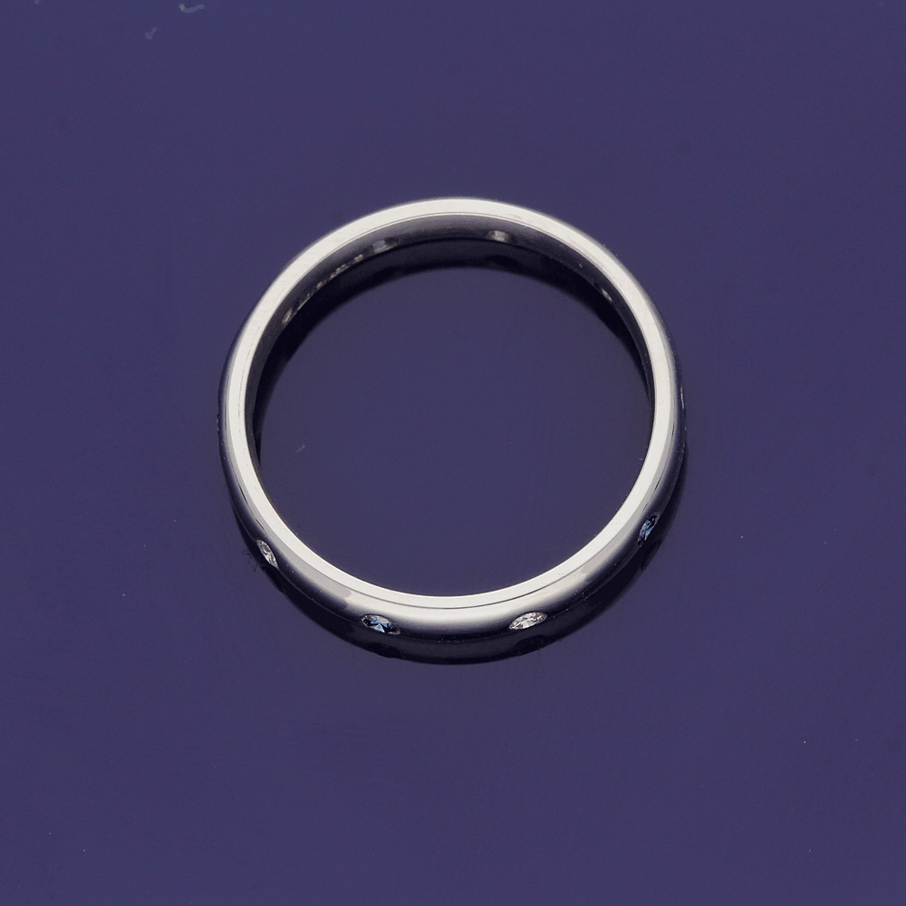 18ct White Gold Sapphire & Diamond Roman Set Eternity Ring