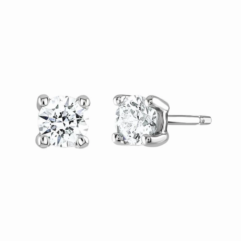 18ct white gold Solitaire Diamond stud earrings 0.50ct