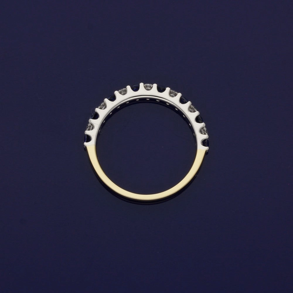 18ct Yellow & White Gold Sapphire & Diamond Half Eternity Ring