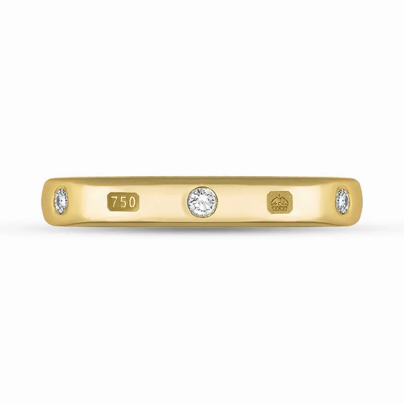 18ct Yellow Gold 0.18ctiamond Queen's Jubilee Hallmark 6mm Ring D