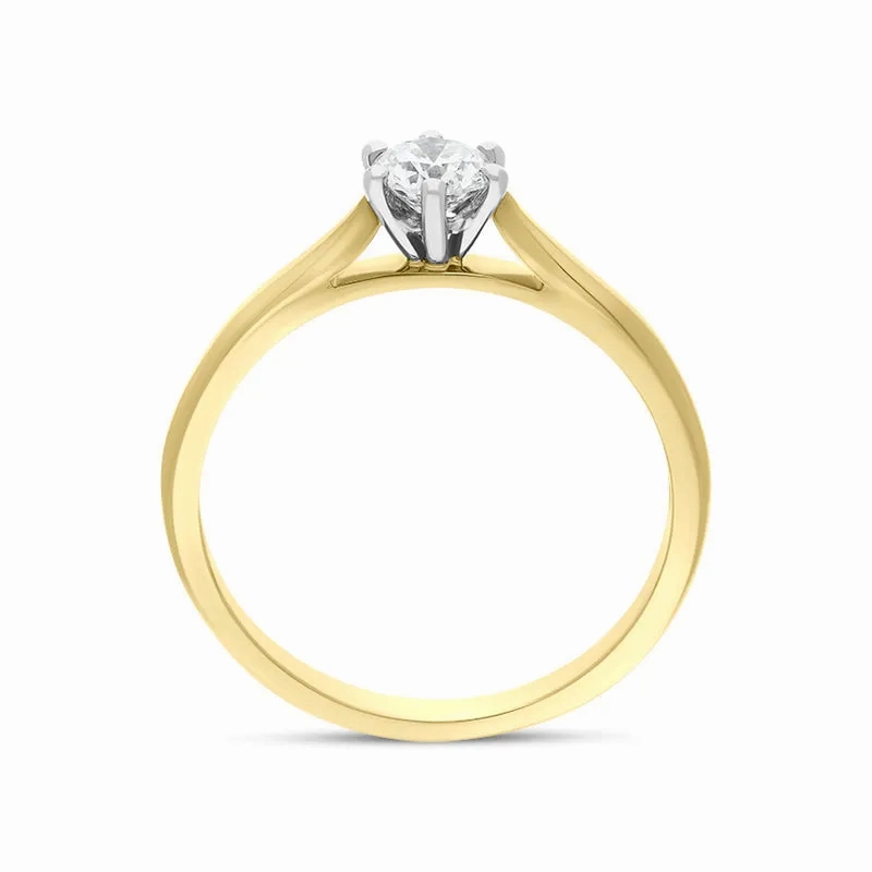 18ct Yellow Gold 0.33ct Diamond Round Brilliant Cut Solitaire Ring