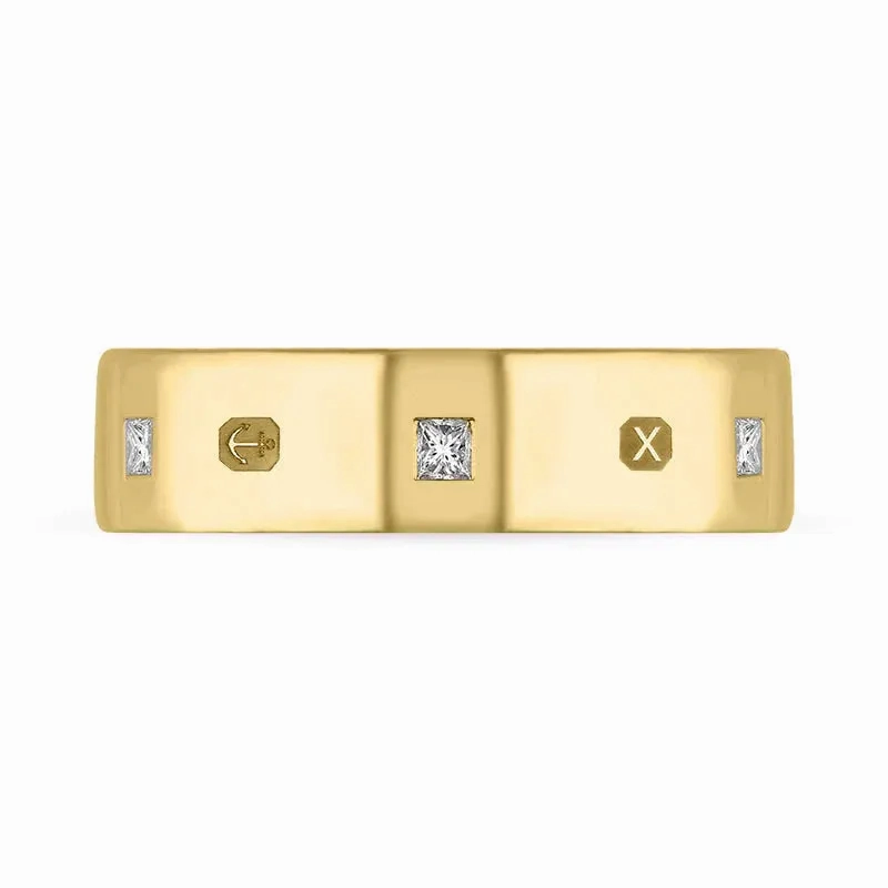18ct Yellow Gold 0.36ctiamond Queen's Jubilee Hallmark Princess Cut 6mm Ring D