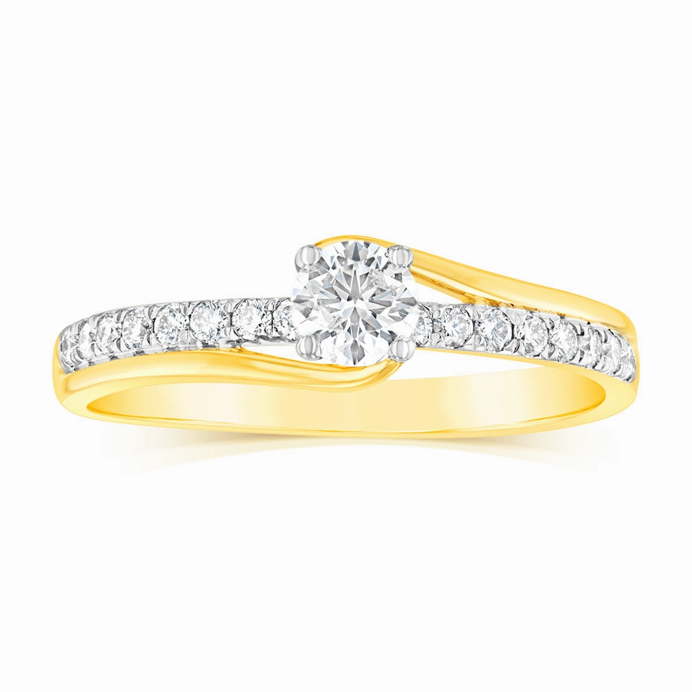 18ct Yellow Gold 1/2 Carat Diamond Claw Solitaire Ring