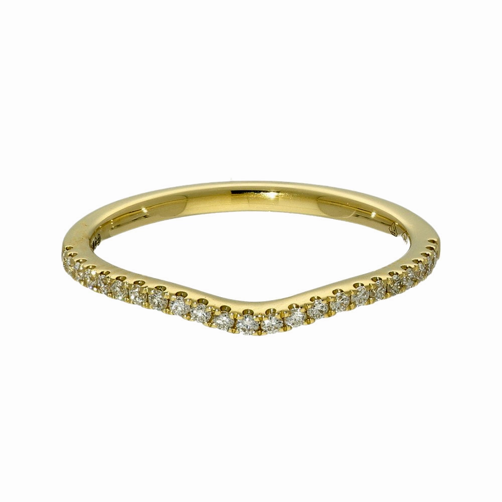 18ct Yellow Gold Diamond Slim Wishbone Eternity Ring