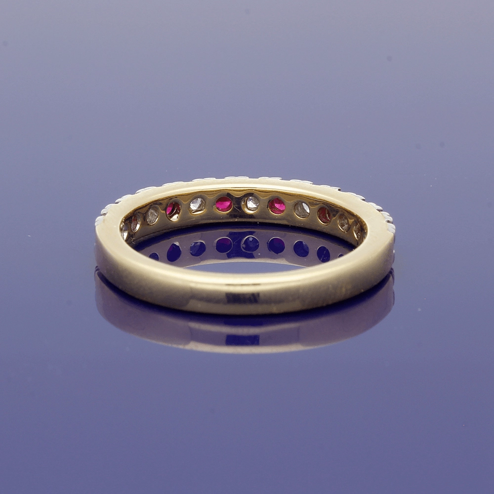18ct Yellow Gold Ruby & Diamond Eternity Ring