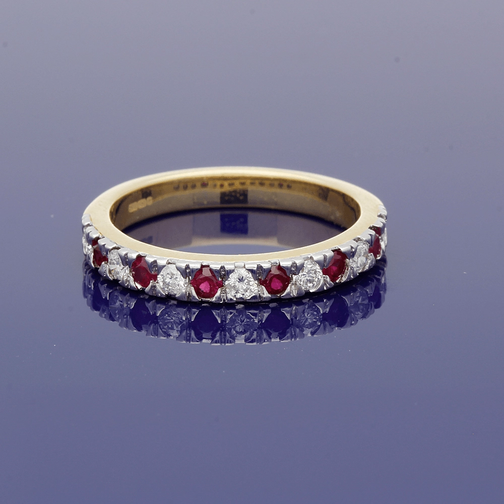 18ct Yellow Gold Ruby & Diamond Eternity Ring