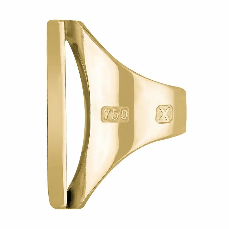 18ct Yellow Gold Whitby Jet Hallmark Large Square Ring