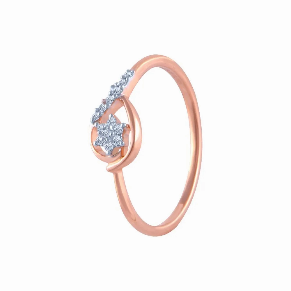 18k (750) Rose Gold And Diamond Ring For Women