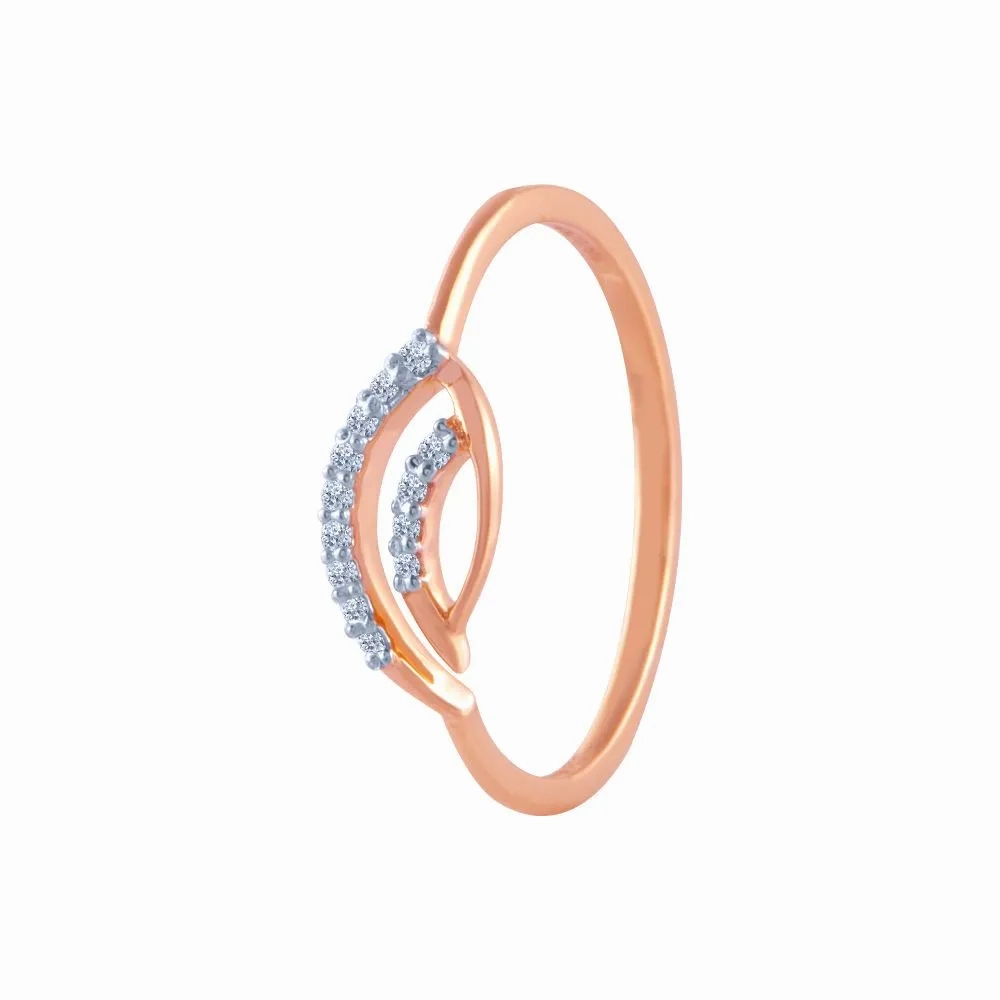18k (750) Rose Gold And Diamond Ring For Women