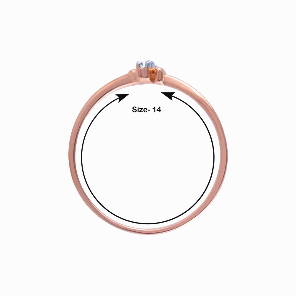 18k (750) Rose Gold And Diamond Ring For Women