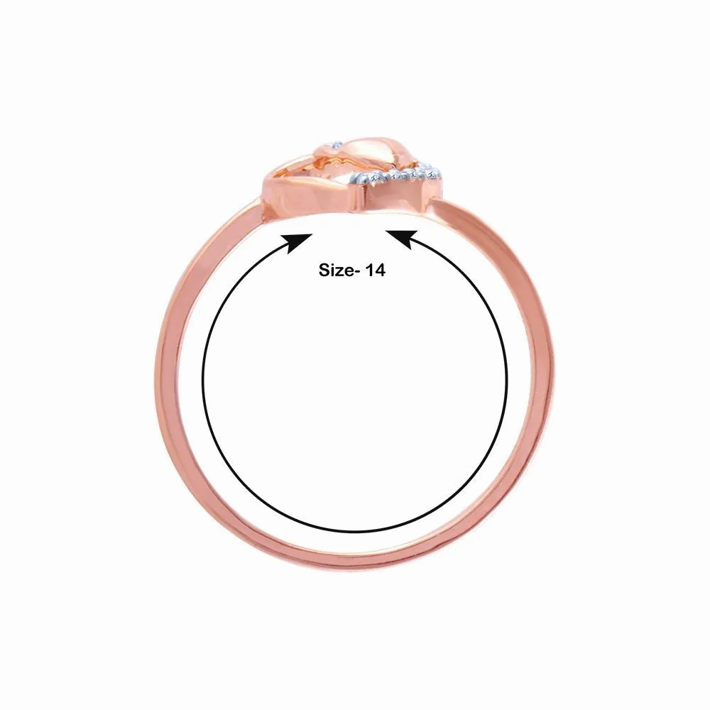 18k (750) Rose Gold And Diamond Ring For Women