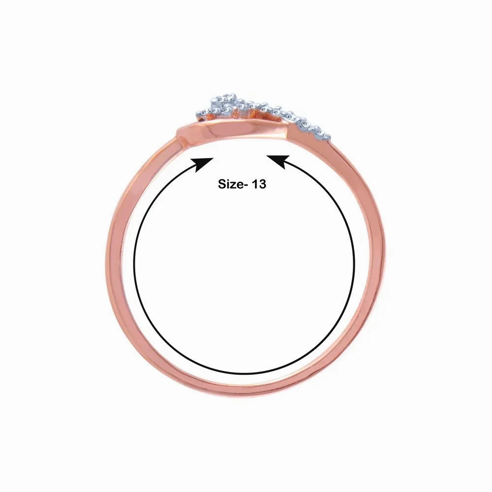 18k (750) Rose Gold And Diamond Ring For Women