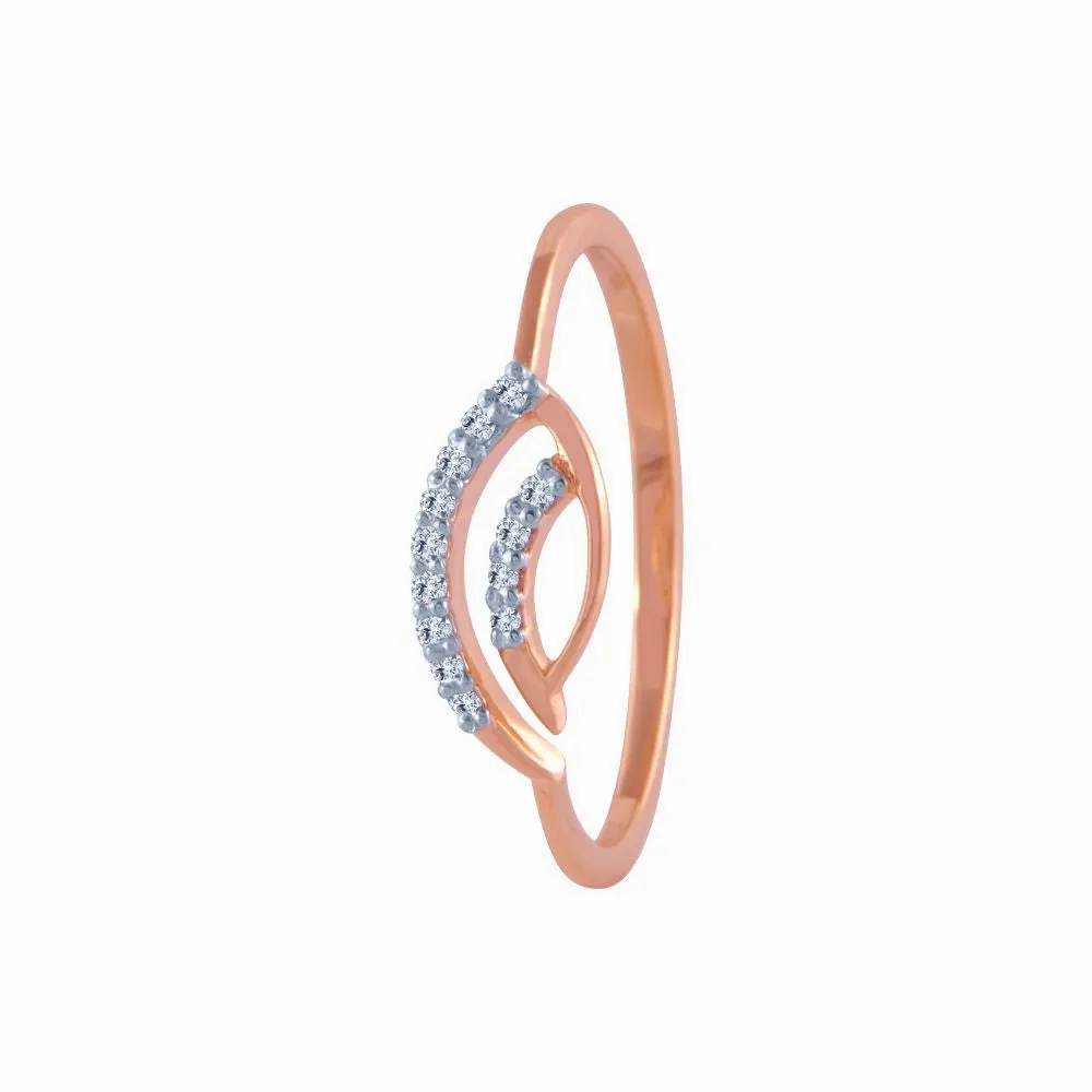 18k (750) Rose Gold And Diamond Ring For Women