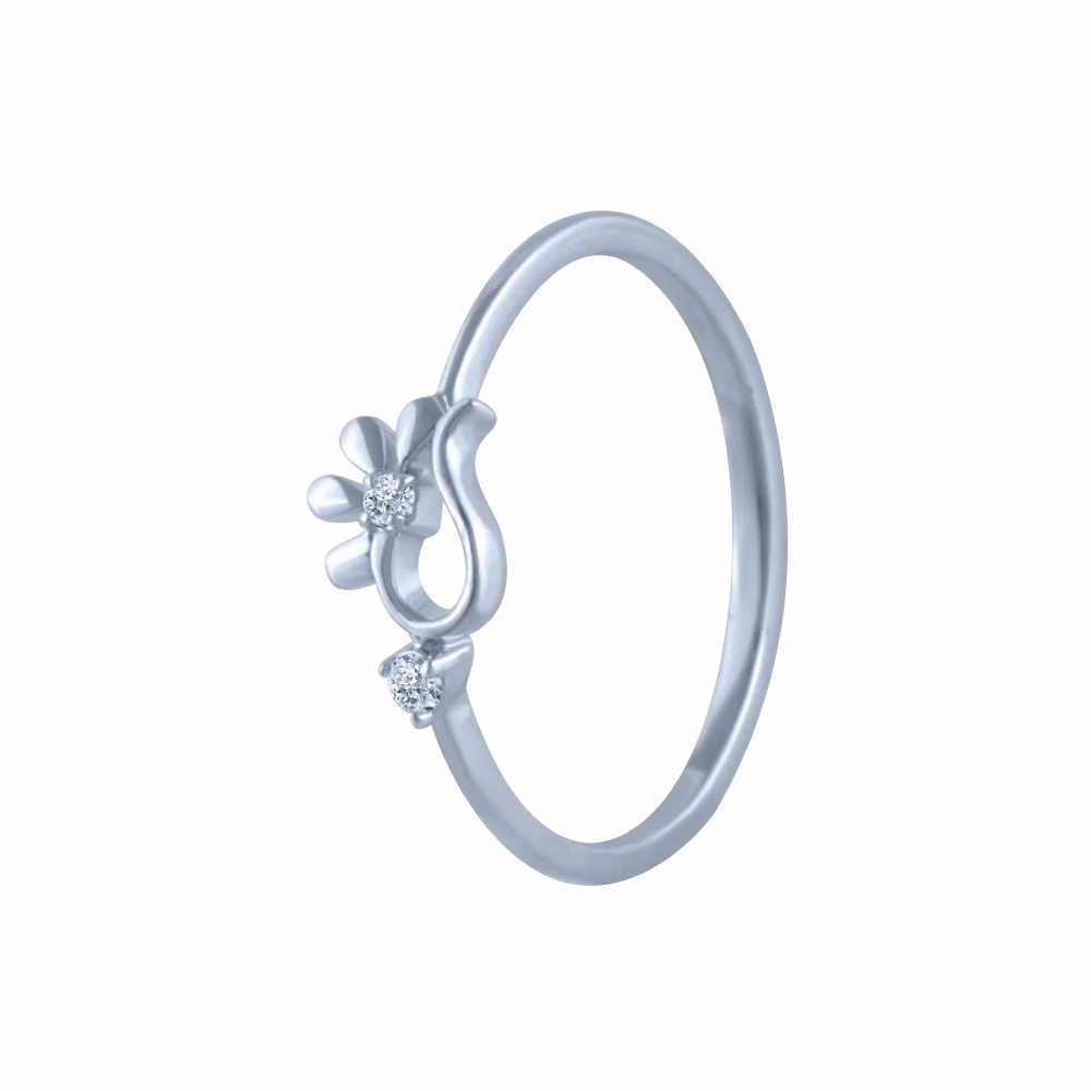 18k (750) White Gold And Diamond Ring For Women