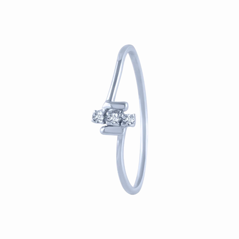 18k (750) White Gold And Diamond Ring For Women