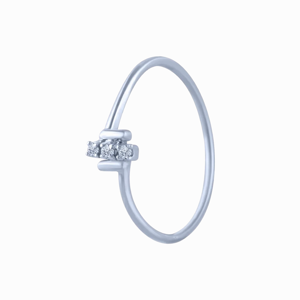 18k (750) White Gold And Diamond Ring For Women