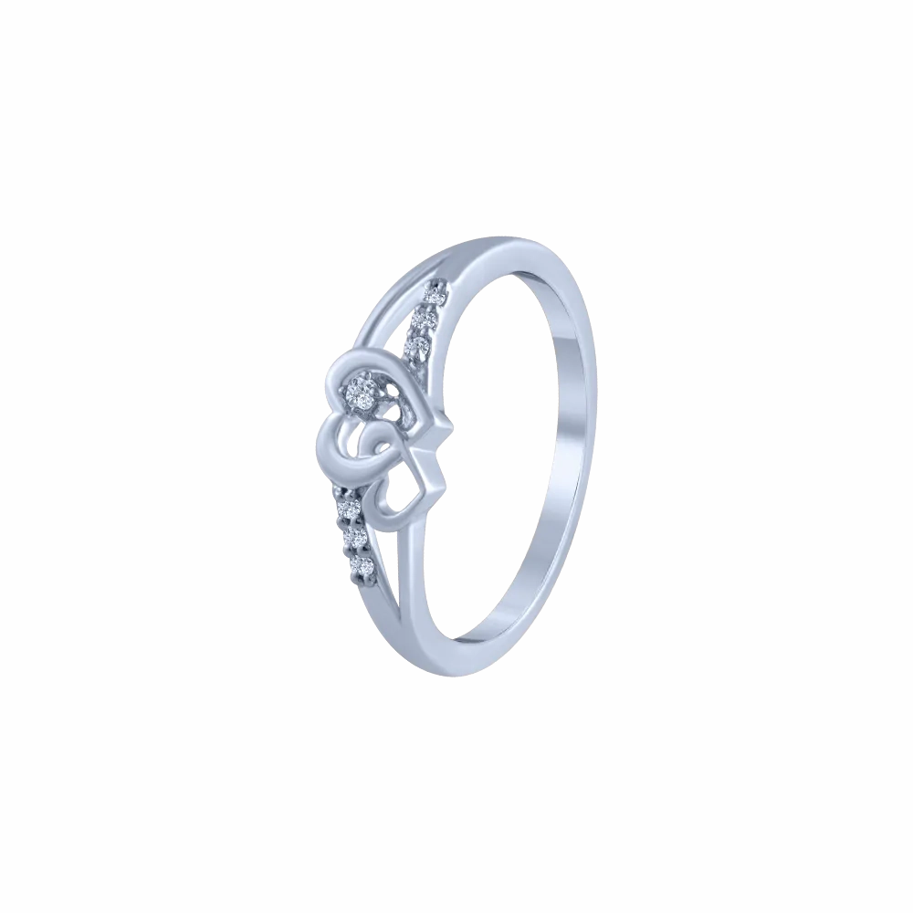 18k (750) White Gold And Diamond Ring For Women