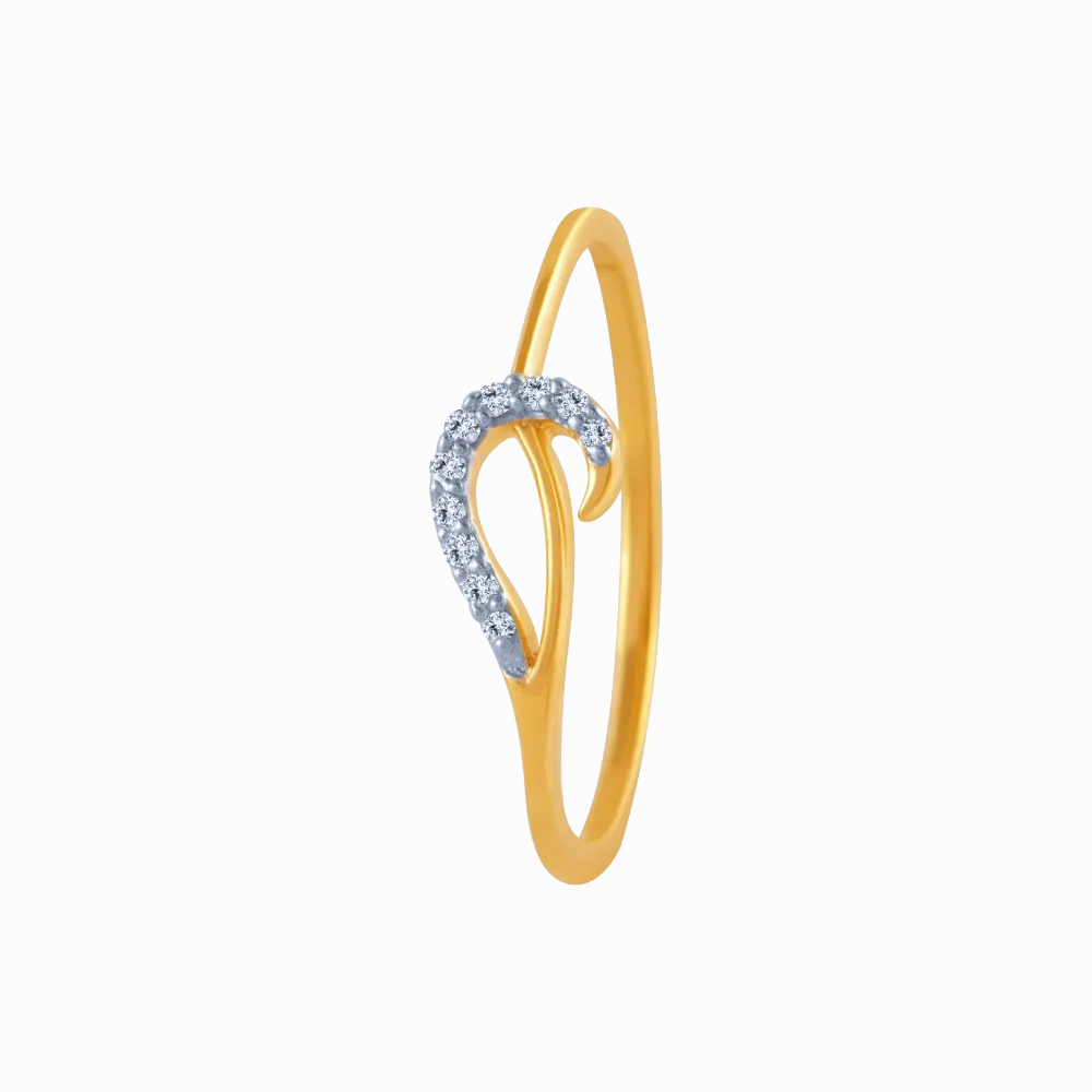 18k (750) Yellow Gold And Diamond Ring For Women