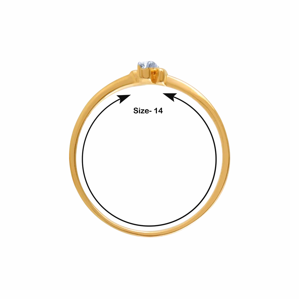 18k (750) Yellow Gold And Diamond Ring For Women