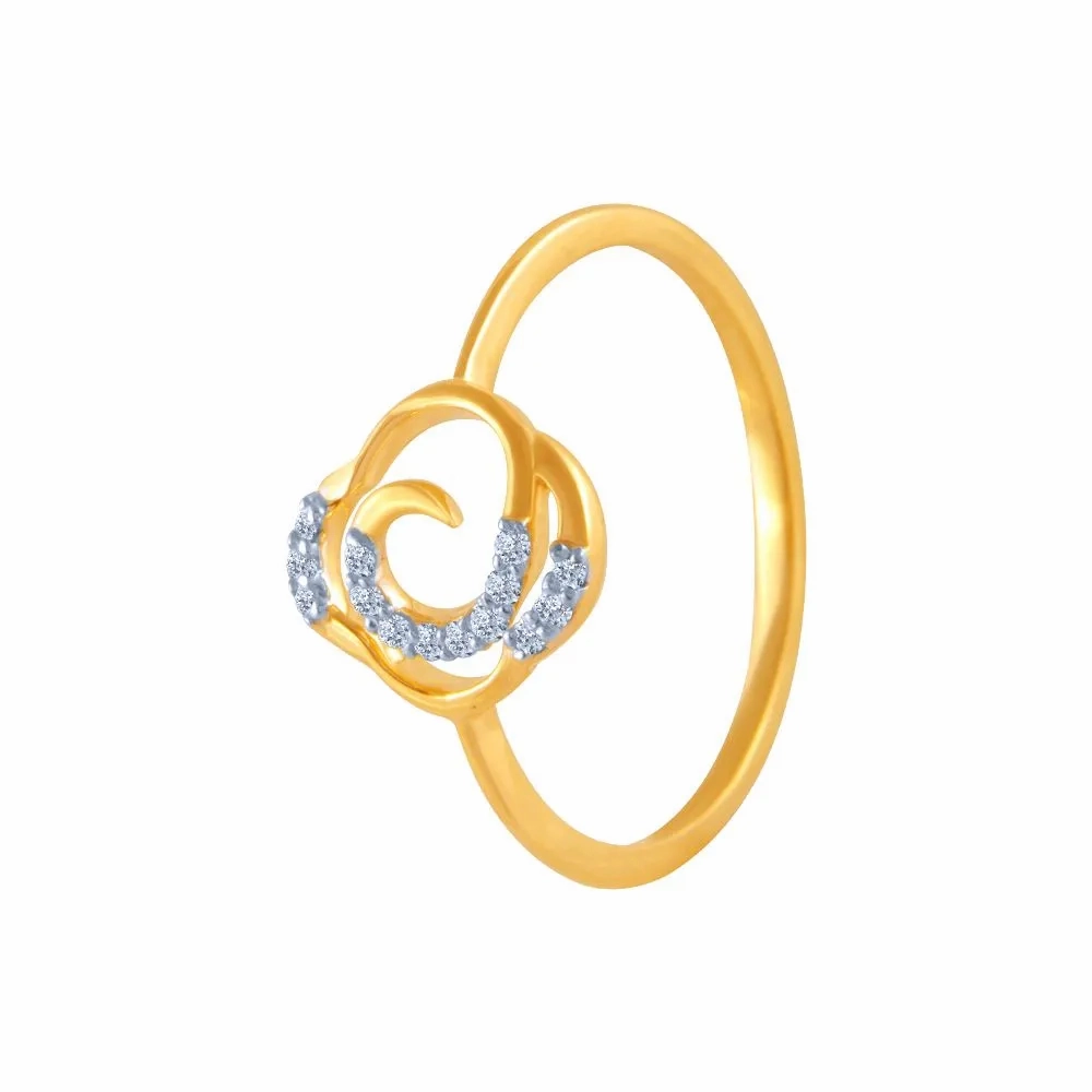 18k (750) Yellow Gold And Diamond Ring For Women