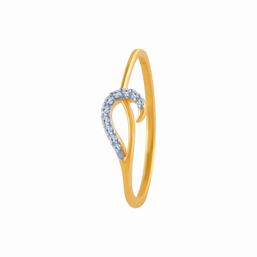 18k (750) Yellow Gold And Diamond Ring For Women