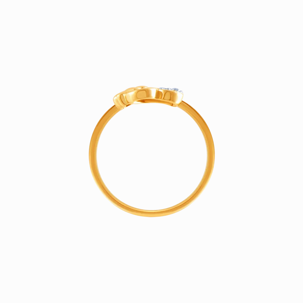 18k (750) Yellow Gold And Diamond Ring For Women