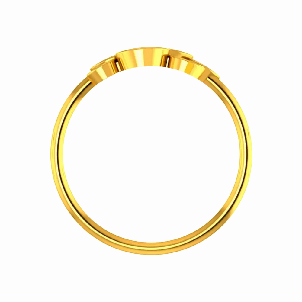 18k Gold Ring With Concentric Circles On Top