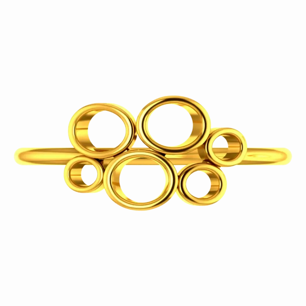 18k Gold Ring With Concentric Circles On Top