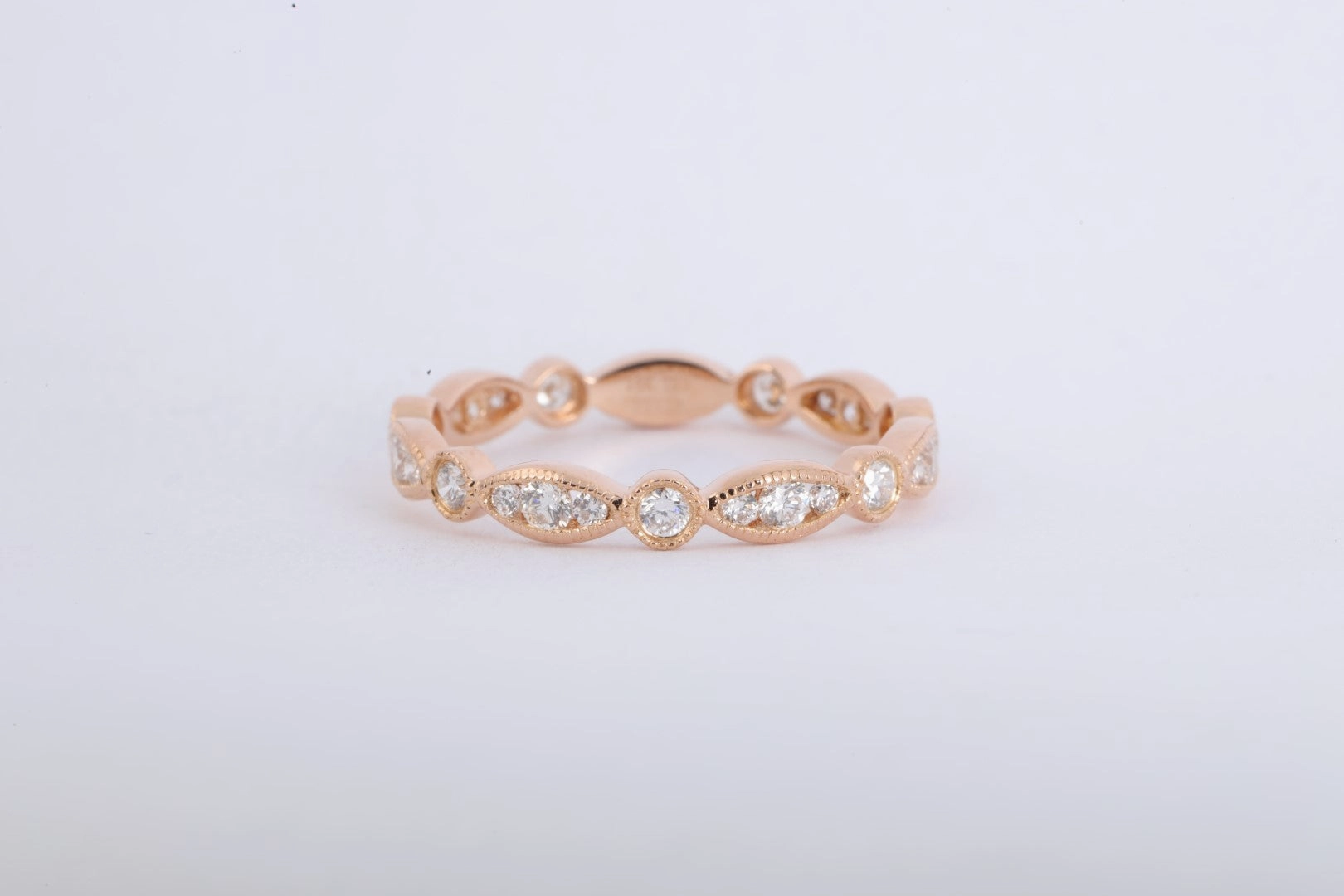 18k Rose Gold 0.525tcw Diamond Wedding Band Size 6.75 (1.81g.)