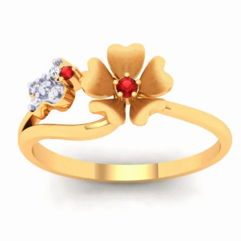 18k Stunting Diamond Ring With Floral Design From The P.c Chandra Jewellers