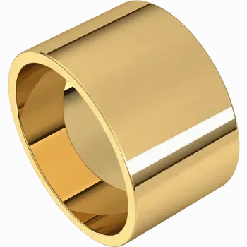 18K Yellow Gold 12 mm Standard Fit Flat Band