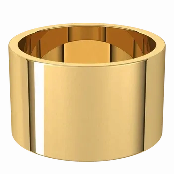 18K Yellow Gold 12 mm Standard Fit Flat Band