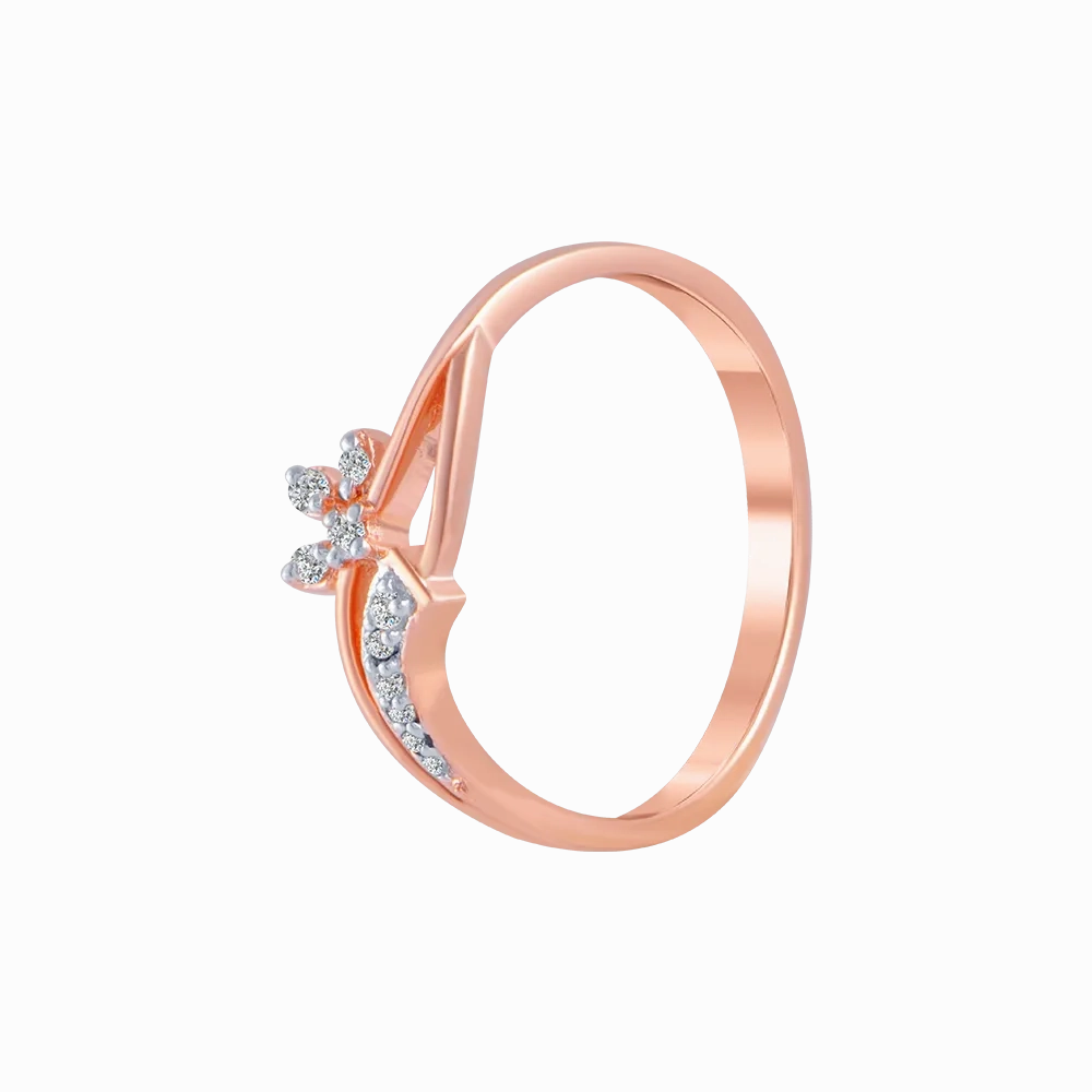 18KT (750) Rose Gold And Diamond Ring For Women