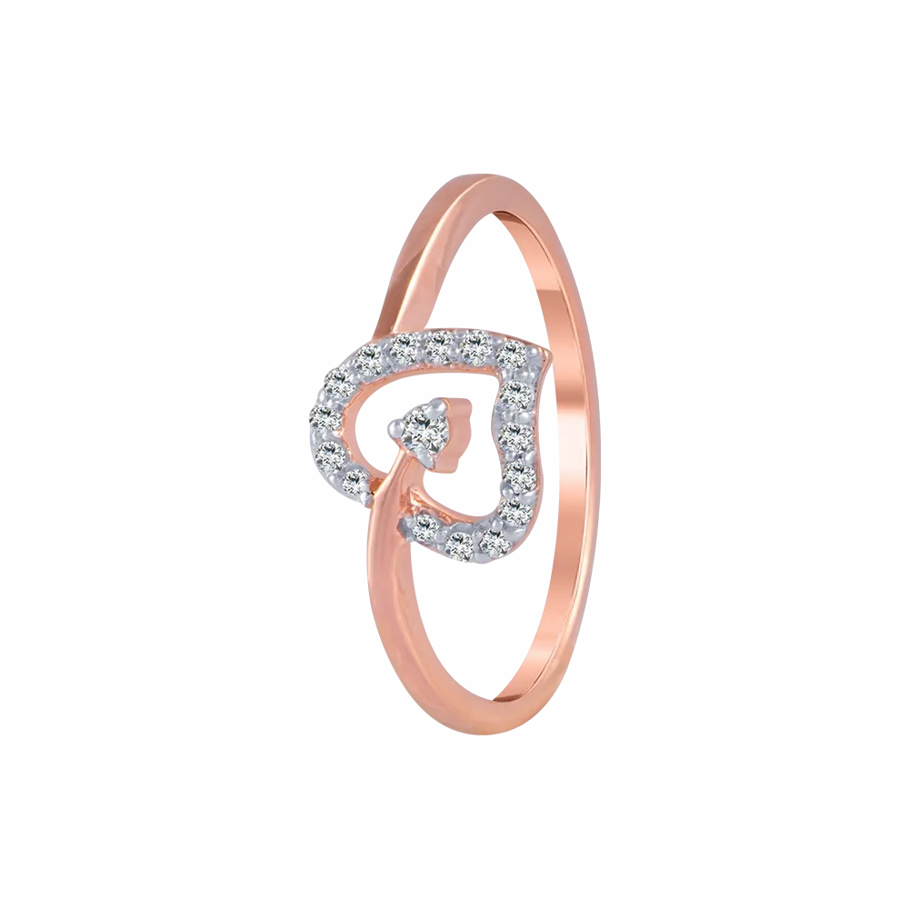 18KT (750) Rose Gold And Diamond Ring For Women