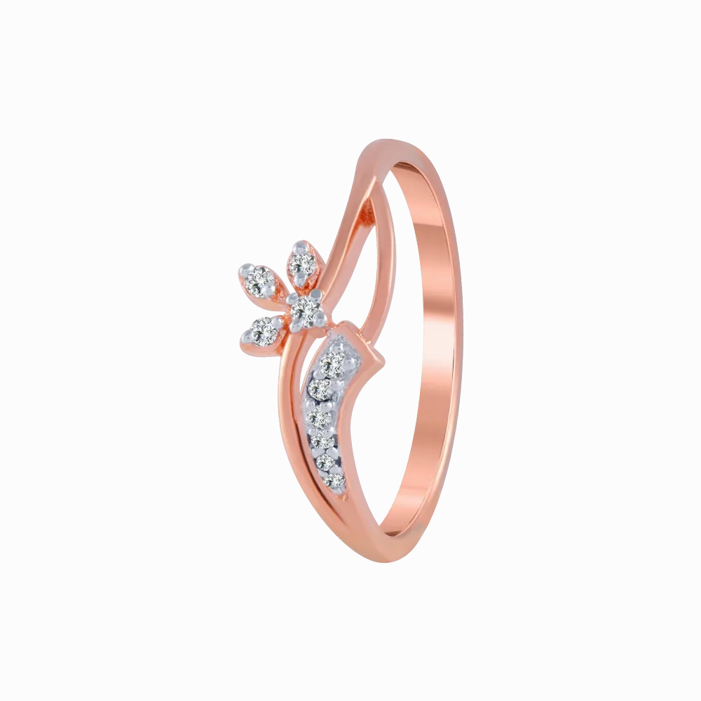 18KT (750) Rose Gold And Diamond Ring For Women