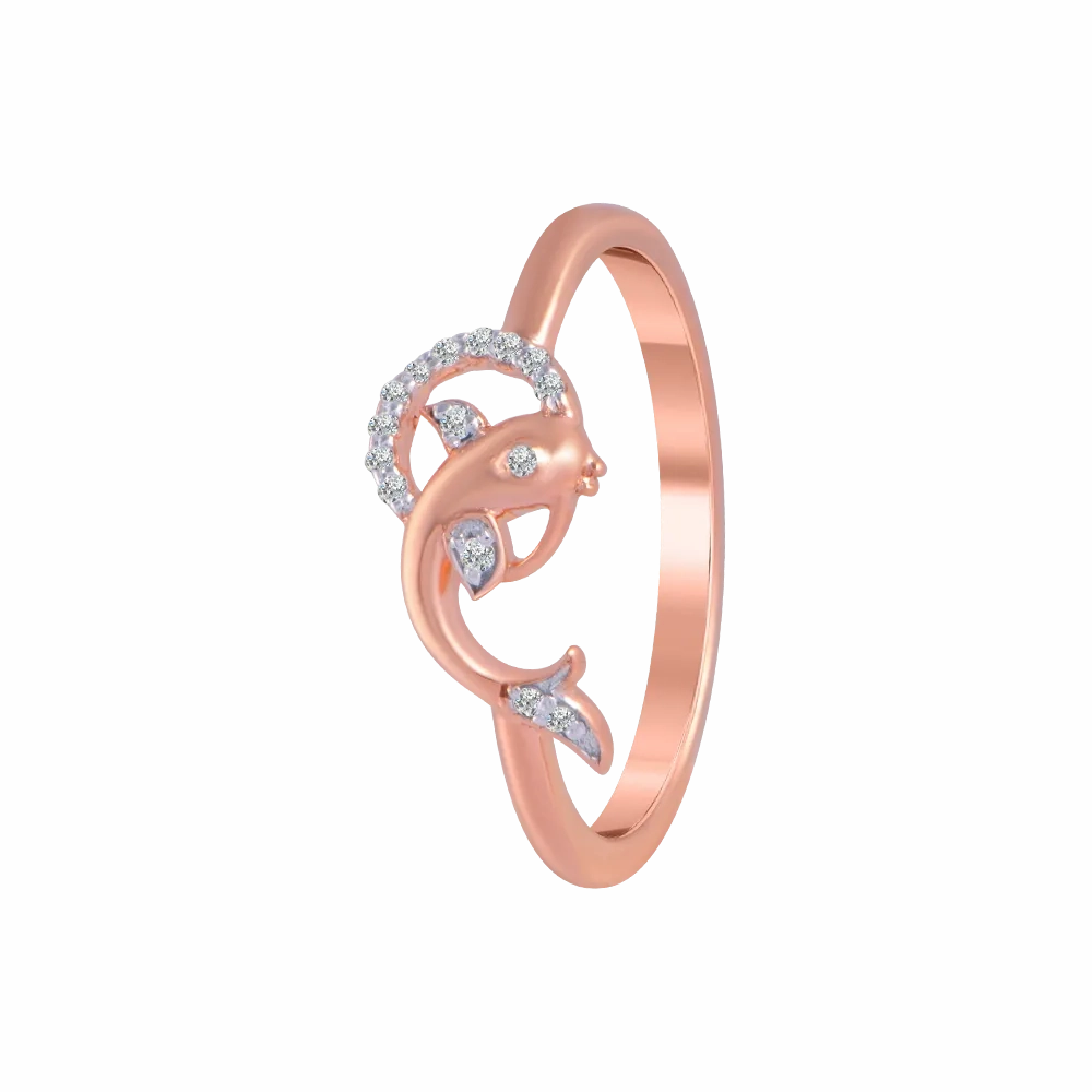 18KT (750) Rose Gold And Diamond Ring For Women