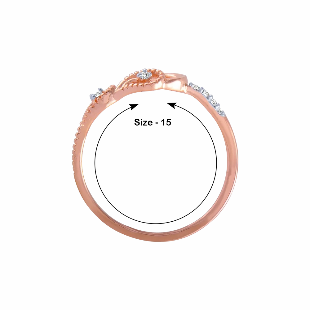18KT (750) Rose Gold And Diamond Ring For Women