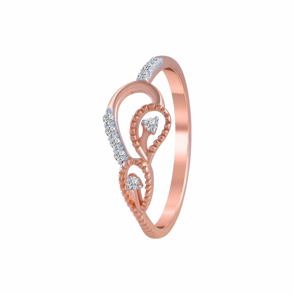 18KT (750) Rose Gold And Diamond Ring For Women