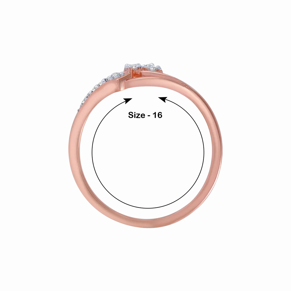 18KT (750) Rose Gold And Diamond Ring For Women