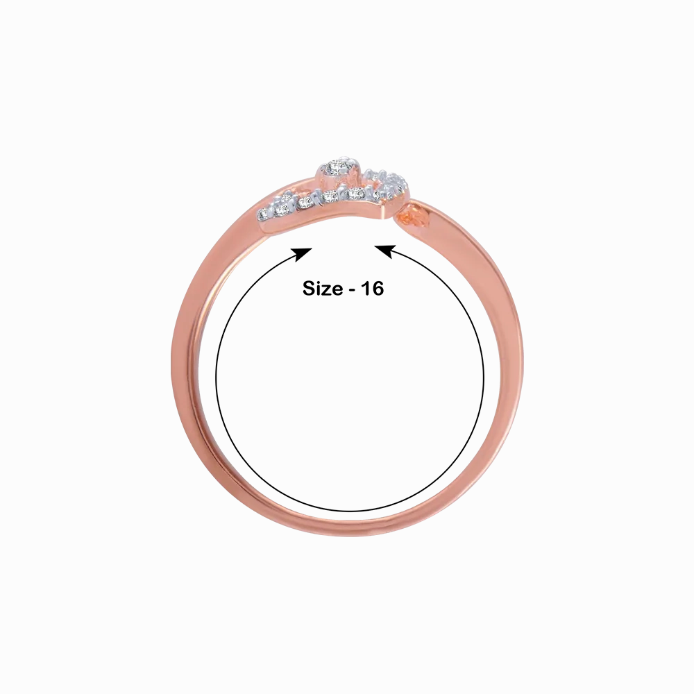 18KT (750) Rose Gold And Diamond Ring For Women