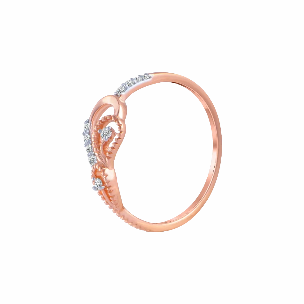 18KT (750) Rose Gold And Diamond Ring For Women