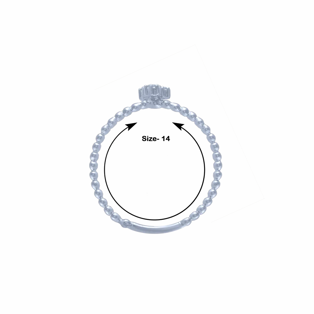 18KT (750) White Gold And Diamond Ring For Women