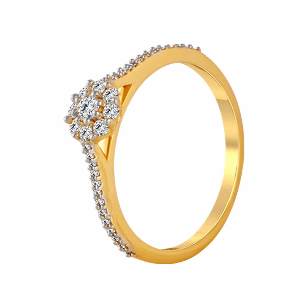 18KT (750) Yellow Gold And Diamond Ring For Women