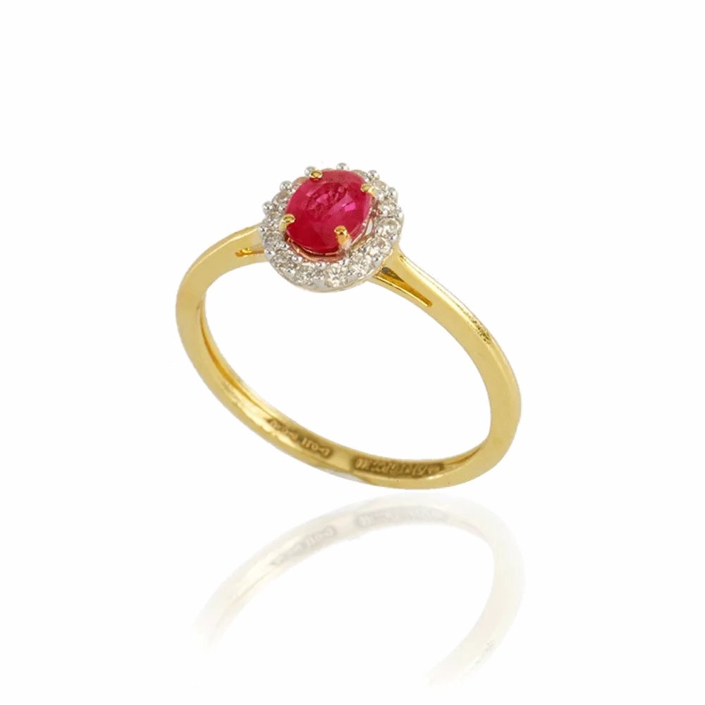18KT (750) Yellow Gold And Diamond Ring For Women