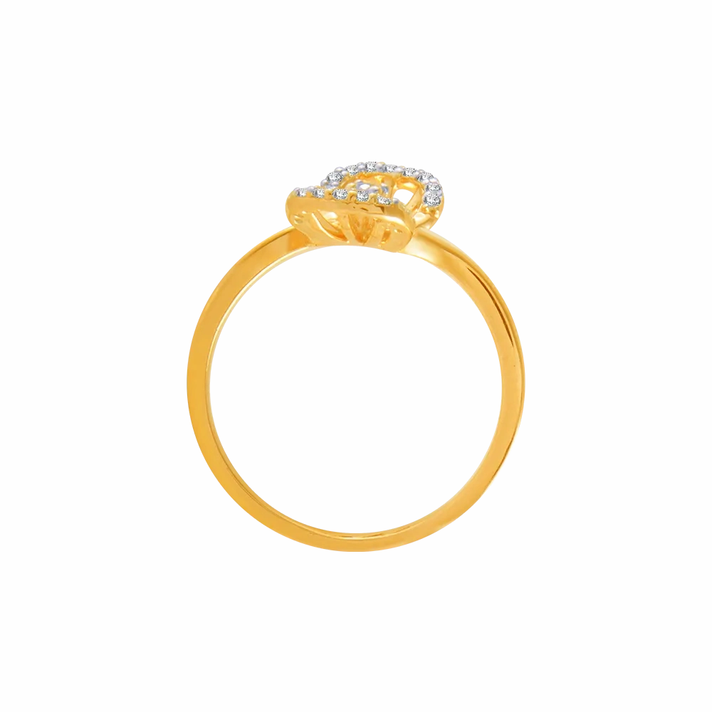 18KT (750) Yellow Gold And Diamond Ring For Women